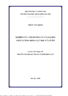 Nghiên ứu ảnh hưởng ủa vi sai đến hất lượng động lự họ ủa ô tô