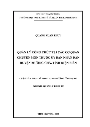 Quản lý công chức tại các cơ quan chuyên môn thuộc ủy ban nhân dân huyện mường chà tỉnh điện biên