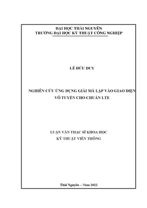 Nghiên cứu ứng dụng giải mã lặp vào giao diện vô tuyến cho chuẩn lte