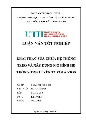 Khai thác sửa chữa hệ thống treo và xây dựng mô hình hệ thống treo trên toyota vios