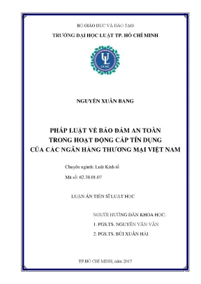 Pháp luật về bảo đảm an toàn trong hoạt động cấp tín dụng của các ngân hàng thương mại việt nam