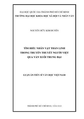 Tìm hiểu nhân vật thần linh trong truyền thuyết người việt qua văn xuôi trung đại