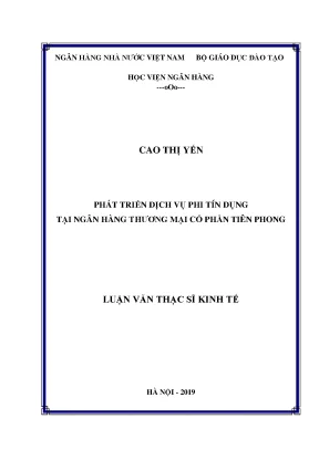 Phát triển dịch vụ phi tín dụng tại ngân hàng thương mại cổ phần tiên phong