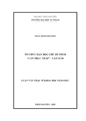 Tổ chức dạy học stem chủ đề cần trục tháp