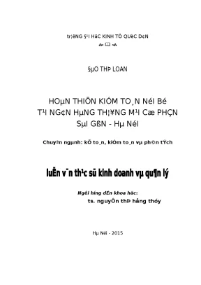 Hoàn thiện kiểm toán nội bộ tại ngân hàng thương mại cổ phần sài gòn hà nội