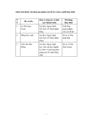 Nghiên cứu hiện tượng chuyển ngữ code switch ing trong các giờ luyện kỹ năng nói của sinh viên chuyên ngữ tiếng anh tại đại học ngoại ngữ đại học huế