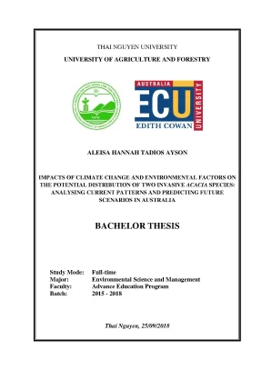 Impacts of climate change and environmental factors on the potential distribution of two invasive acacia species analysing current patterns and predicting future scenarios in au