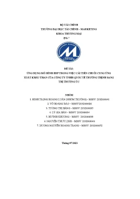 Đề tài ứng dụng mô hình erp trong việc cải tiến chuỗi cung ứngxuất khẩu than của công ty tnhh quốc tế trường thịnh sangthị trường úc