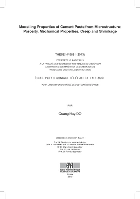 Modelling properties of cement paste from microstructure porosity mechanical properties creep and shrinkage full 10 điểm