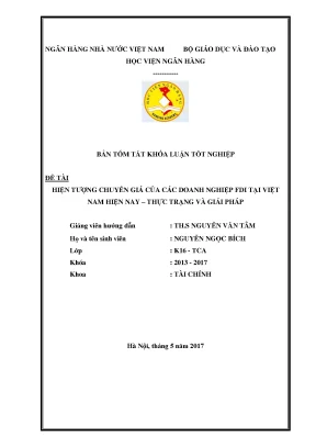 Hiện tượng chuyển hóa của doanh nghiệp fdi tại việt nam hiện nay thực trạng và giải pháp