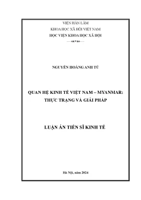 Quan hệ kinh tế việt nam myanmar thực trạng và giải pháp