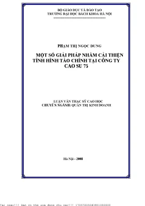 Một số giải pháp nhằm ải thiện tình hình tài chính tại công ty cao su 75