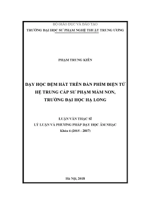 Dạy học đệm hát trên đàn phím điện tử hệ trung cấp sư phạm mầm non trường đại học hạ long