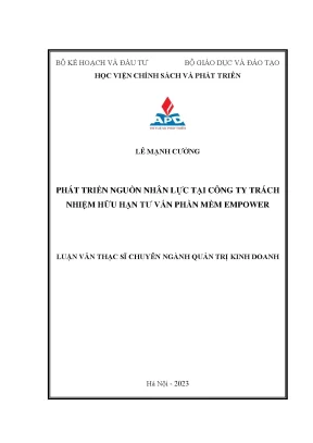 Quản trị kinh doanh phát triển nguồn nhân lực tại công ty tnhh tư vấn phần mềm empower