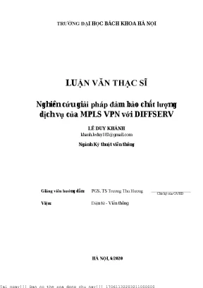 Nghiên ứu giải pháp đảm bảo hất lượng dịh vụ ủa mpls vpn với diffserv