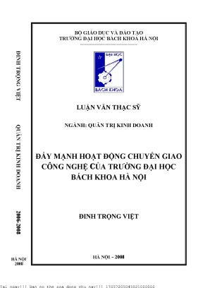 Đẩy mạnh hoạt động huyển giao công nghệ của trường đại học bách khoa hà nội