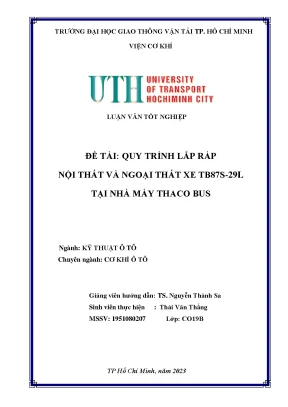 Quy trình lắp ráp nội thất và ngoại thất xe tb87s 29l tại nhà máy thaco bus