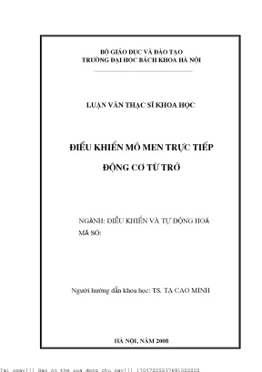 Điều khiển mô men trự tiếp động cơ từ trở