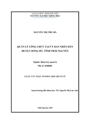 Quản lý công chức tại ủy ban nhân dân huyện đồng hỷ tỉnh thái nguyên