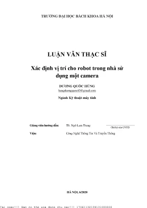 Xá định vị trí ho robot trong nhà sử dụng một amera