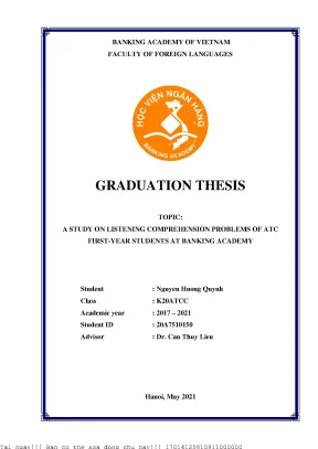 A study on listening comprehension problems of atc first year students at banking academy