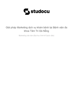 Giải pháp marketing dịch vụ khám bệnh tại bệnh viện đa khoa tâm trí đà nẵng