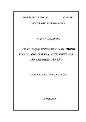 Chất lƣợng công chức văn phòng tỉnh luang nam tha nƣớc cộng hoà dân chủ nhân dân lào