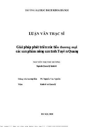 Giải pháp phát triển xú tiến thương mại á sản phẩm nông sản tỉnh tuyên quang
