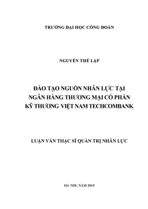 Đào tạo nguồn nhân lực tại ngân hàng thương mại cổ phần kỹ thương việt nam techcombank