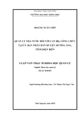 Quản lý nhà nước đối với cán bộ công chức tại ủy ban nhân dân huyện mường ảng tỉnh điện biên