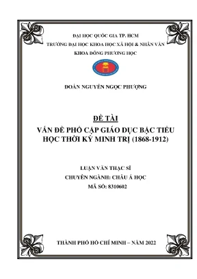 Vấn đề phổ cập giáo dục bậc tiểu học thời kỳ minh trị 1868 1912