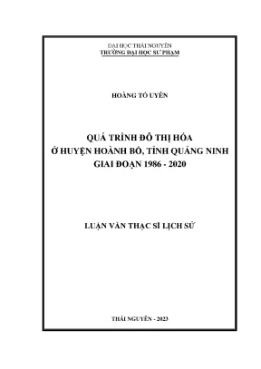 Quá trình đô thị hóa ở huyện hoành bồ tỉnh quảng ninh giai đoạn 1986 2020