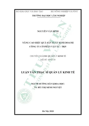 Nâng cao hiệu quả sản xuất kinh doanh công ty cổ phần vật tư tkv