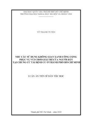 Nhu cầu sử dụng không gian xanh công cộng phục vụ vui chơi giải trí của người dân tại chung cư tái định cư ở thành phố hồ chí minh