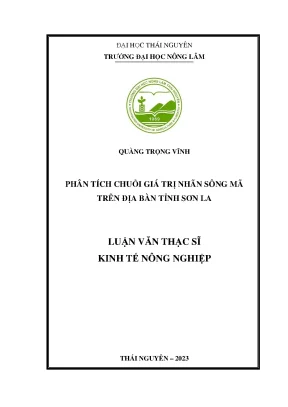 Phân tích chuỗi giá trị nhãn sông mã trên địa bàn tỉnh sơn la