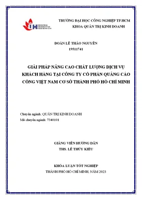 Giải pháp nâng cao chất lượng dịch vụ khách hàng tại công ty cổ phần quảng cáo cổng việt nam cơ sở thành phố hồ chí minh