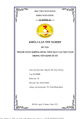 Thanh toán không dùng tiền mặt tại việt nam trong nền kinh tế số