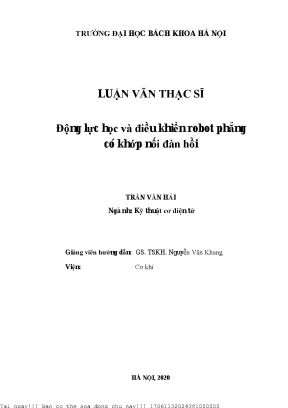 Động lự họ và điều khiển robot phẳng ó khớp nối đàn hồi