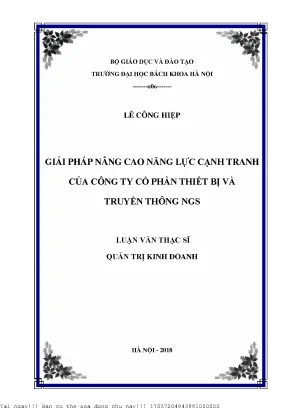 Giải pháp nâng ao năng lực cạnh tranh của công ty cổ phần thiết bị và truyền thông ngs