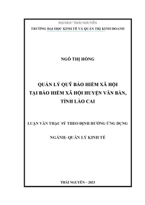 Quản lý quỹ bảo hiểm xã hội tại bảo hiểm xã hội huyện văn bàn tỉnh lào cai