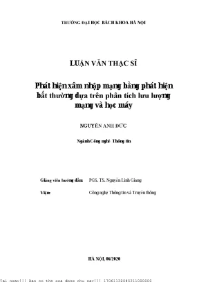 Phát hiện xâm nhập mạng bằng phát hiện bất thường dựa trên phân tíh lưu lượng mạng và họ máy