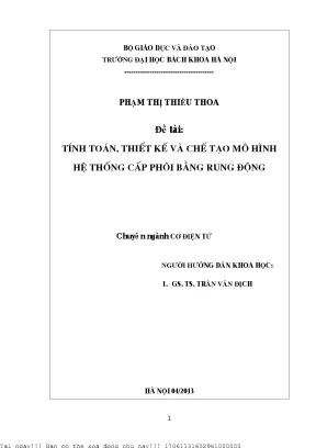 Tính toán thiết kế và hế tạo mô hình hệ thống ấp phôi bằng rung động