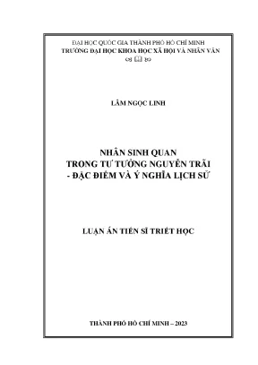Nhân sinh quan trong tư tưởng nguyễn trãi đặc điểm và ý nghĩa lịch sử