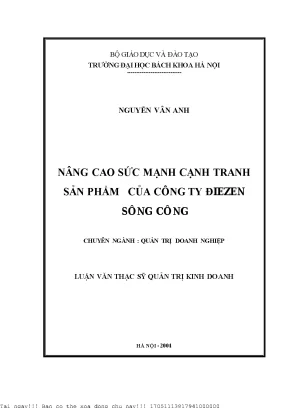Nâng ao sức mạnh cạnh tranh sản phẩm của công ty diezen sông công