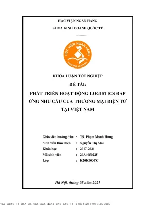 Phát triển hoạt động logistics đáp ứng nhu cầu của thương mại điện tử tại việt nam