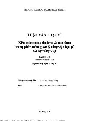 Kiến trú hướng dịh vụ và ứng dụng trong phần mềm quản lý ông việ họ gõ tố ký tiếng việt
