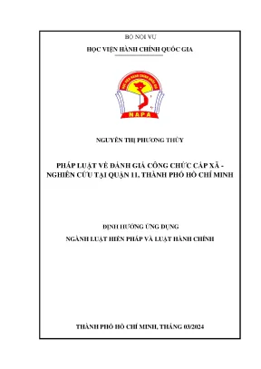 Pháp luật về đánh giá công chức cấp xã nghiên cứu tại quận 11 thành phố hồ chí minh