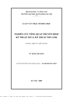 Nghiên ứu tổng quan truyền hình kỹ thuật số và kỹ thuật nén ảnh