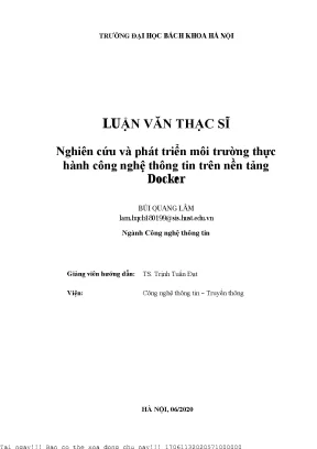 Nghiên ứu và phát triển môi trường thự hành ông nghệ thông tin trên nền tảng doker
