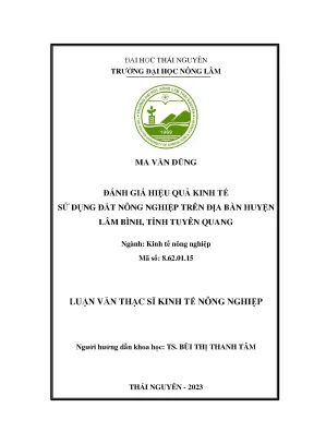 Đánh giá hiệu quả kinh tế sử dụng đất nông nghiệp trên địa bàn huyện lâm bình tỉnh tuyên quang